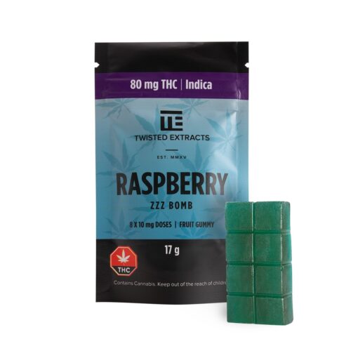 Twisted Extracts – Blue Raspberry Zzz Bomb (80mg THC Indica)