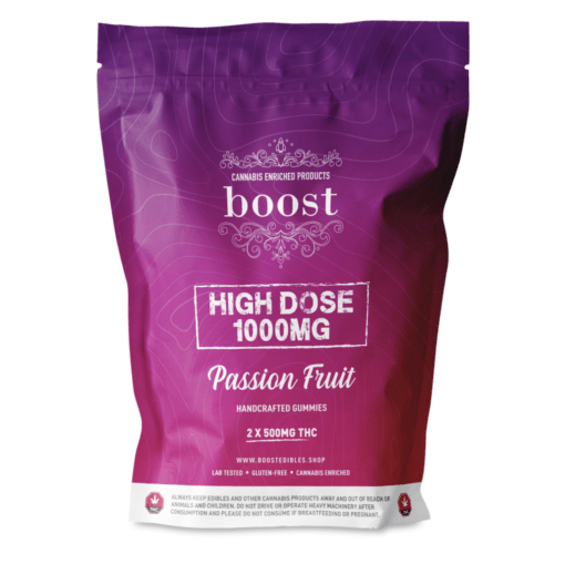 * New * Boost THC High Dose – Passion Fruit 1000mg Gummies