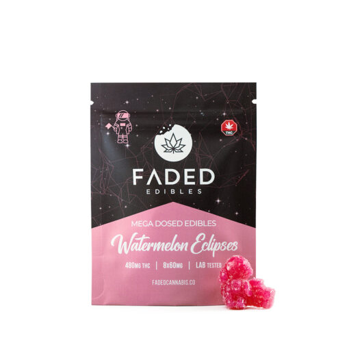 Faded Cannabis Co. Watermelon Eclipse 600mg THC Gummies – Refreshing Melon Escape