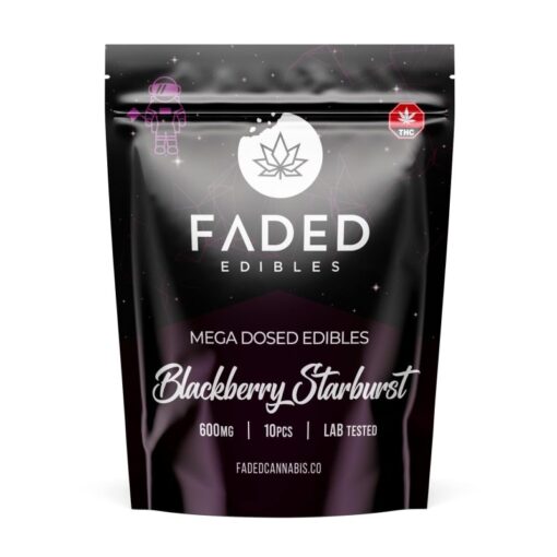 Faded Cannabis Co. Blackberry Starburst 600mg THC Gummies – Juicy Berry Delight