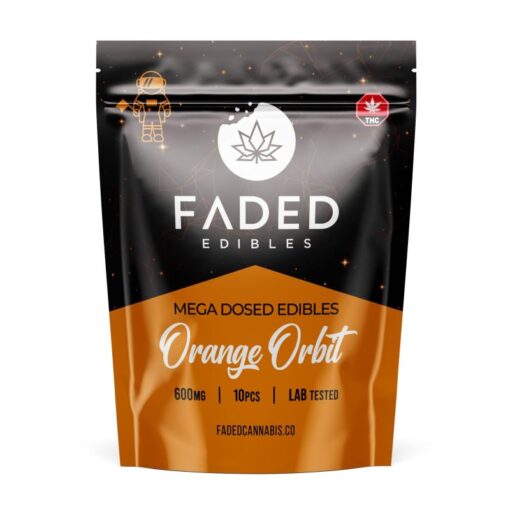 Faded Cannabis Co. Orange Orbit 600mg THC Gummies – Zesty Citrus Elevation