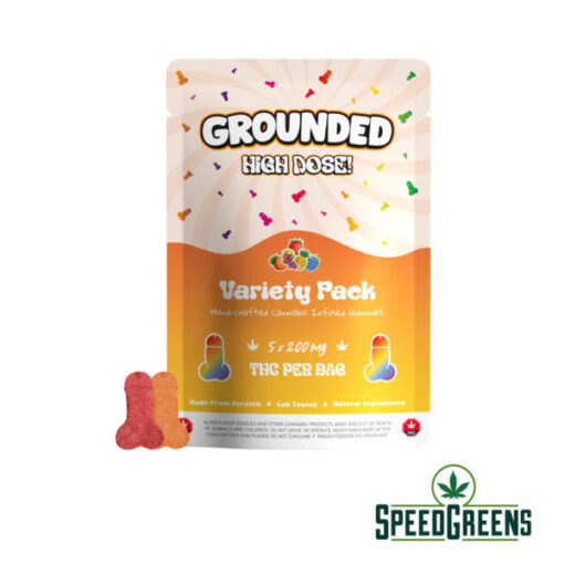 Grounded High Dose Variety Pack THC Gummies – 500mg THC – Assorted Flavor Adventure