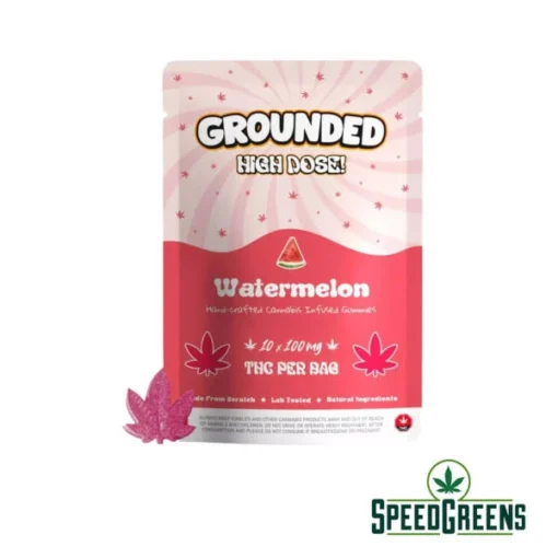 Grounded High Dose Watermelon THC Gummies – 500mg THC – Juicy Summer Refreshment