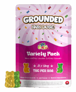Grounded High Dose Variety Pack THC Gummies – 500mg THC – Assorted Flavor Adventure