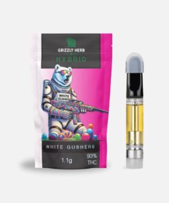 Grizzly Herb – White Gushers (Hybrid) – 1g Cartridge