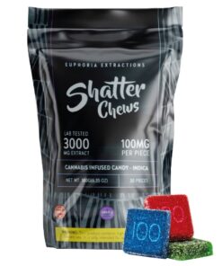 Euphoria Extractions – Shatter Chews (Indica) – 3000mg THC