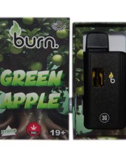 Burn – Green Apple (Hybrid) – 3 g THC Vape Cartridge