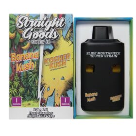 Straight Goods Supply Co – Banana Kush & Kosher Kush (Indica) – 6 g THC Vape Cartridge