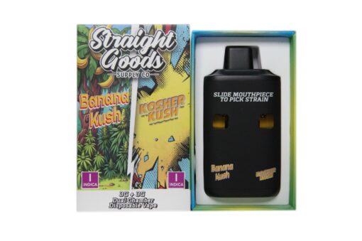Straight Goods Supply Co – Banana Kush & Kosher Kush (Indica) – 6 g THC Vape Cartridge