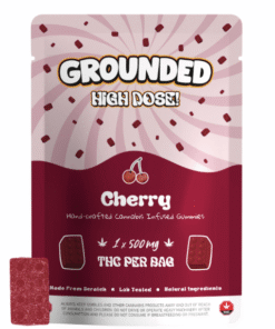 Grounded High Dose Cherry THC Gummies – 500mg THC – Classic Cherry Bliss