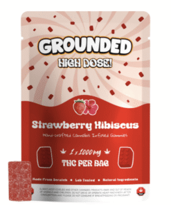 Grounded High Dose Strawberry Hibiscus THC Gummies – 1000mg THC – Floral Berry Fusion