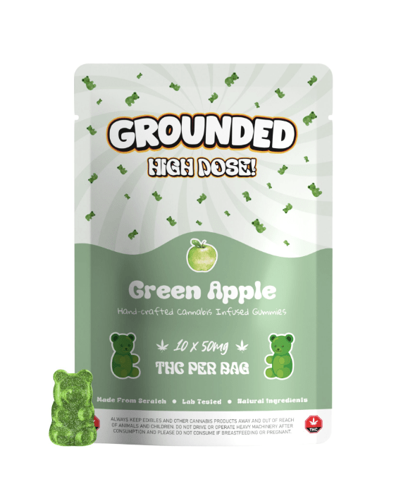 Grounded High Dose – Green Apple 500mg Gummies
