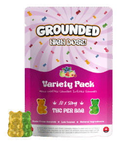 Grounded High Dose Variety Pack THC Gummies – 500mg THC – Assorted Flavor Adventure