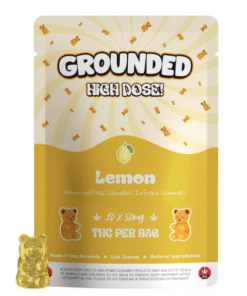 Grounded High Dose Lemon THC Gummies – 500mg THC – Zesty Citrus Delight
