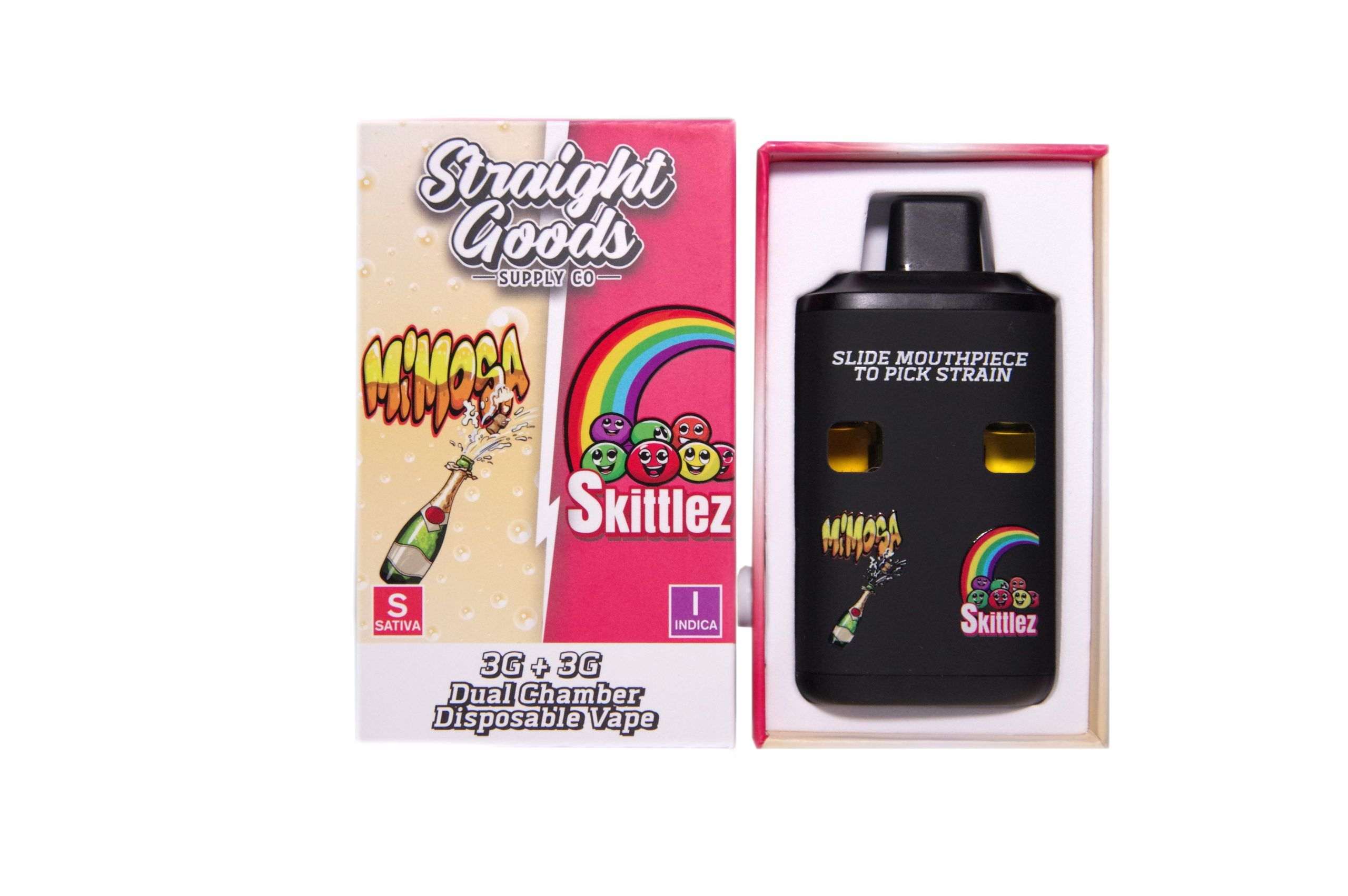 Straight Goods Dual Chamber Pen (6g) – Mimosa + Skittlez