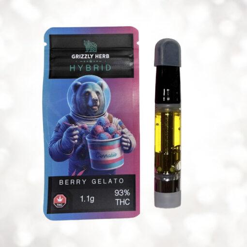 Grizzly Herb 1g Cartridge - Berry Gelato (Hybrid)