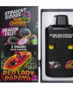 Straight Goods - Dual Chamber Vape - Red Lady Papaya + Dragon Fruit 6G THC