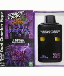 Straight Goods 6G Dual Chamber Vape - Juicy Blueberry + Purple Urkle