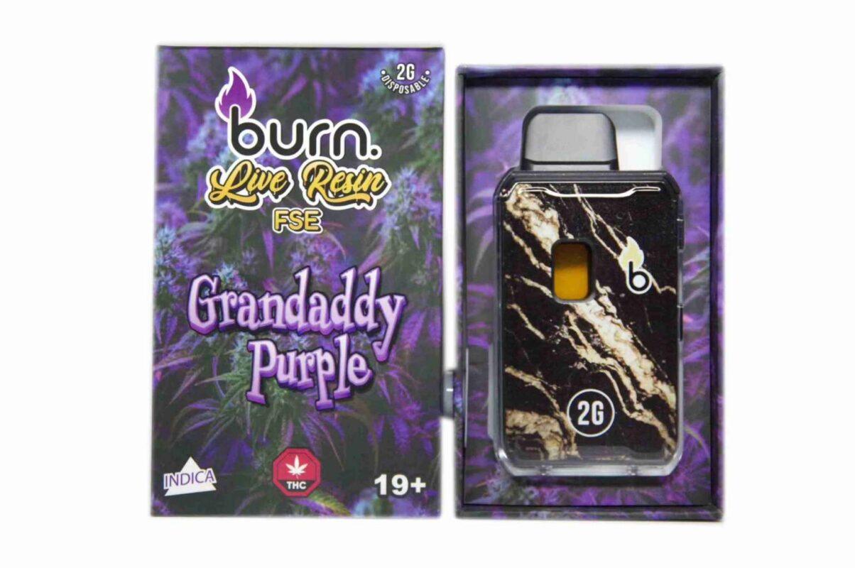 Burn 2G Live Resin FSE Disposable - Grandaddy Purple