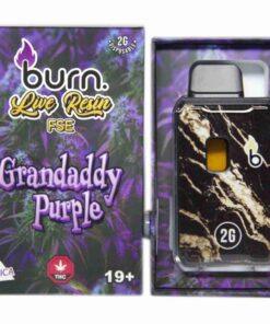 Burn 2G Live Resin FSE Disposable - Grandaddy Purple