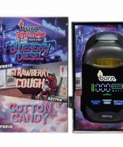 Burn 3G Triple Combo Vape - Blueberry Diesel + Strawberry Cough + Cotton Candy