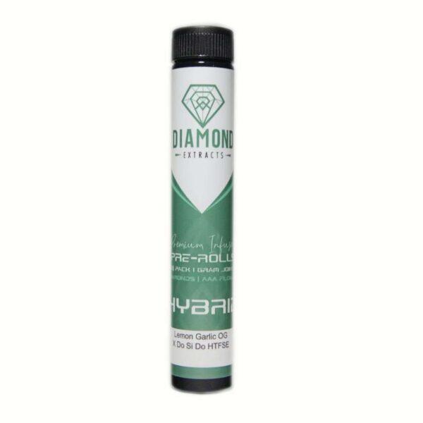 Diamond Extracts premium infused HTFSE pre-rolls 3 pack tube