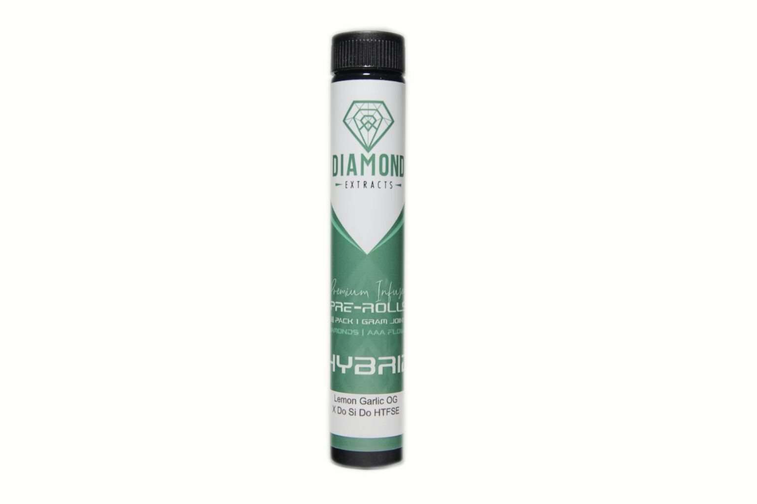 Diamond Extracts premium infused HTFSE pre-rolls 3 pack tube