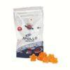 Apollo Edibles – Sour Peach Shooting Stars 3000mg (Indica) gummy candies in star shapes, featuring vibrant orange color and packaging details.