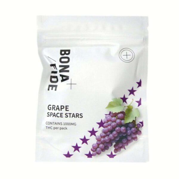 Bonafide Grape Space Stars 1000mg packaging featuring vibrant grape design, ideal for cannabis enthusiasts in Abbotsford.