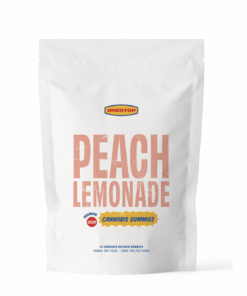 Prime Buds – Sour Peach Lemonade Gummies 500mg package featuring 10 cannabis-infused gummies, ideal for same-day delivery in Abbotsford.