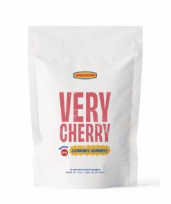 Prime Buds – Sour Very Cherry Gummies 500mg package featuring bold text and cannabis gummy details for same-day delivery.