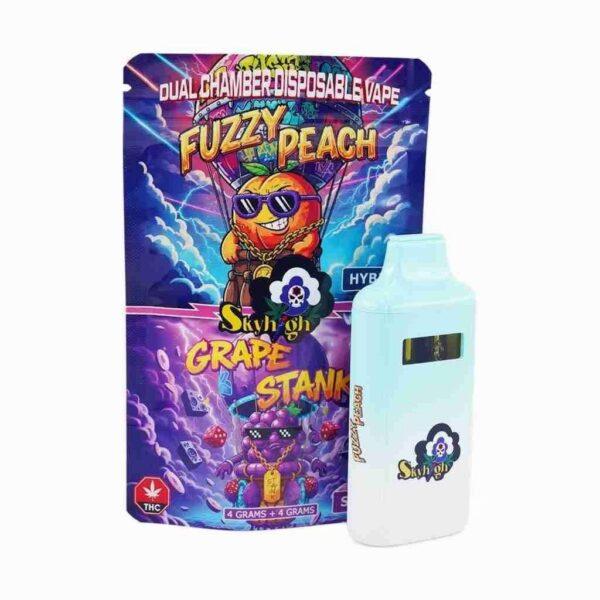 Sky High 8G Dual Chamber Disposable Vape – Fuzzy Peach + Grape Stank