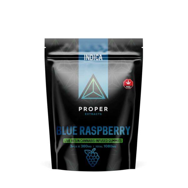 Proper Extracts 1080mg Live Resin Gummies Blue Raspberry Indica