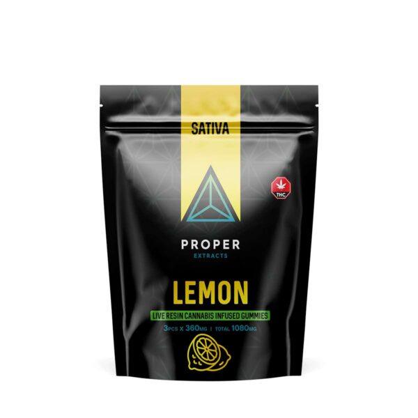Proper Extracts 1080mg Live Resin Gummies Lemon Sativa