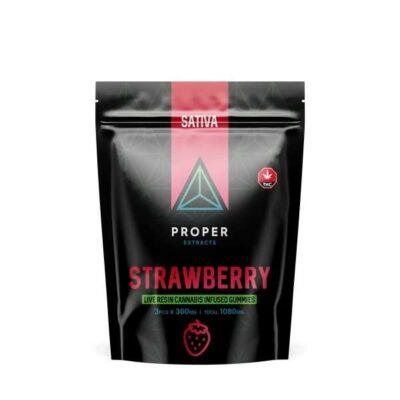 Proper Extracts 1080mg Live Resin Gummies Strawberry Sativa