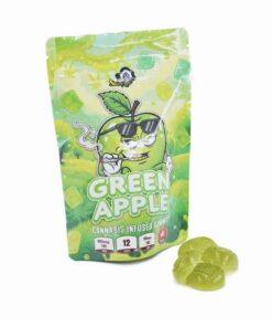 Sky High Edibles Green Apple Gummy 600mg THC bag with green apple gummies