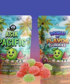 Sky High Edibles World of Flavor Asia Pacific Gummies 1200mg THC sour tropical punch key lime and watermelon