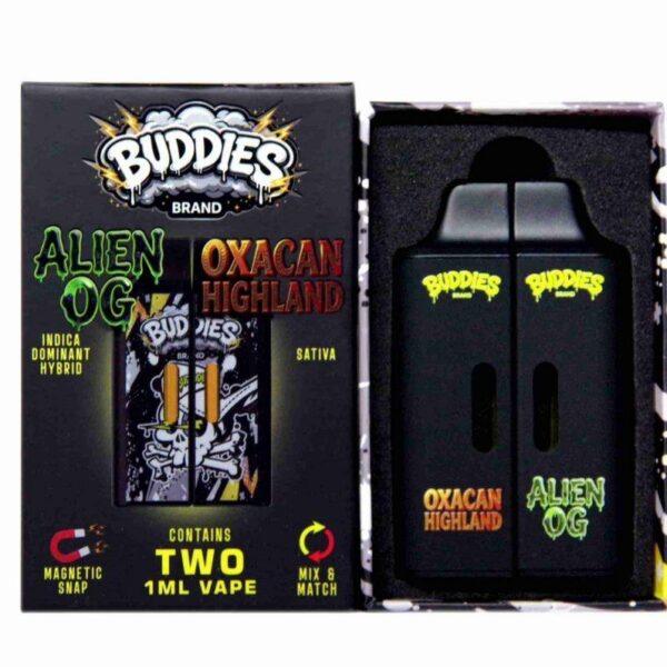 Buddies Brand 2G Dual Chamber Vape (2 x 1 Gram) - Alien OG (I) + Oxacan Highland (S)