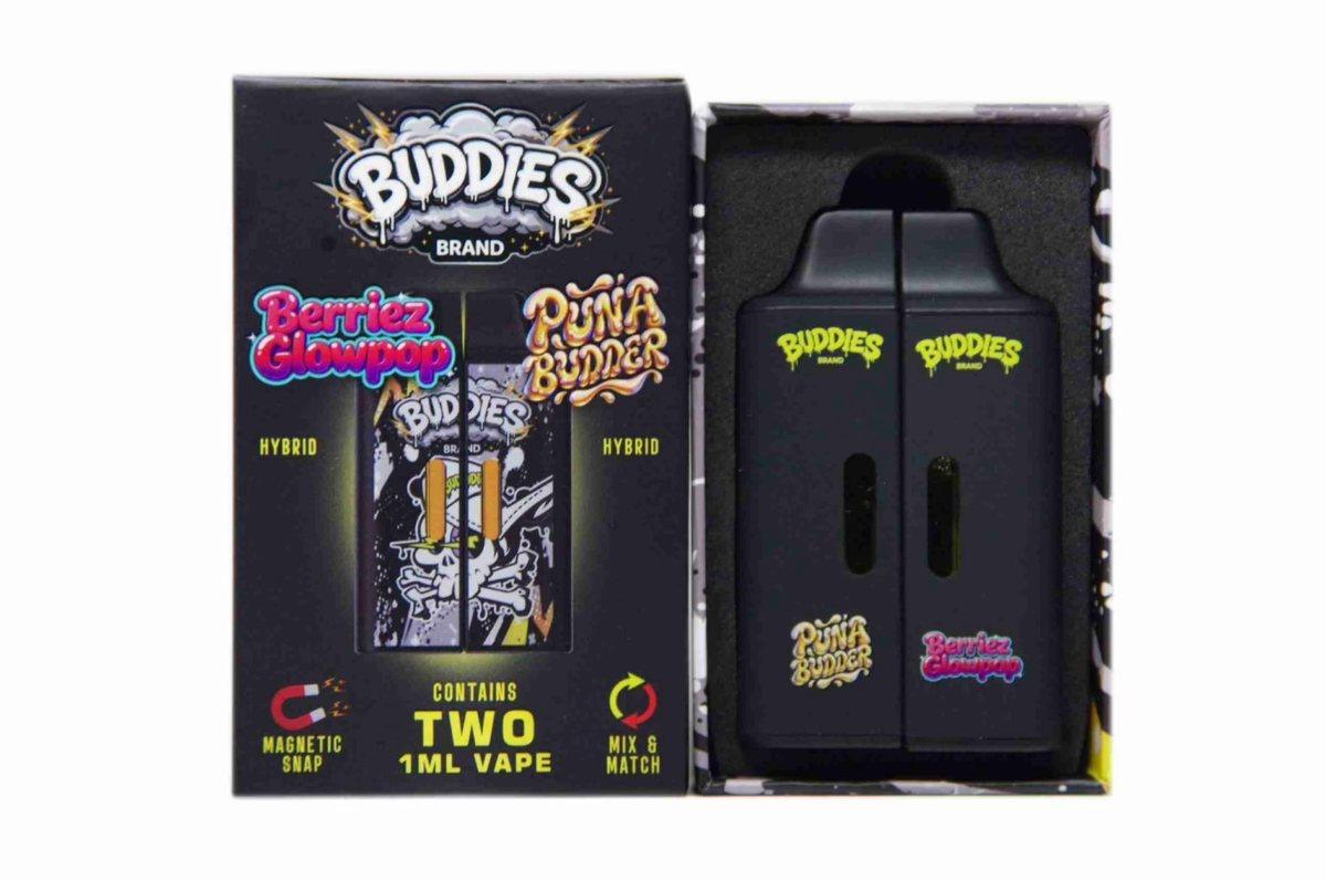 Buddies Brand 2G Dual Chamber Vape (2 x 1 Gram) - Berriez GlowPop (H) + Puna Budder (H)