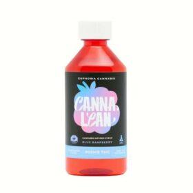 Bottle of Euphoria Canna Lean Blue Raspberry cannabis-infused syrup, 900mg THC