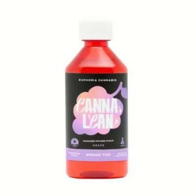 Bottle of Euphoria Canna Lean Grape cannabis-infused syrup, 900mg THC