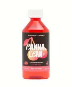 Bottle of Euphoria Canna Lean Red Cherry cannabis-infused syrup, 900mg THC