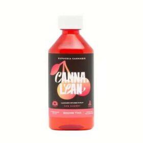 Bottle of Euphoria Canna Lean Red Cherry cannabis-infused syrup, 900mg THC