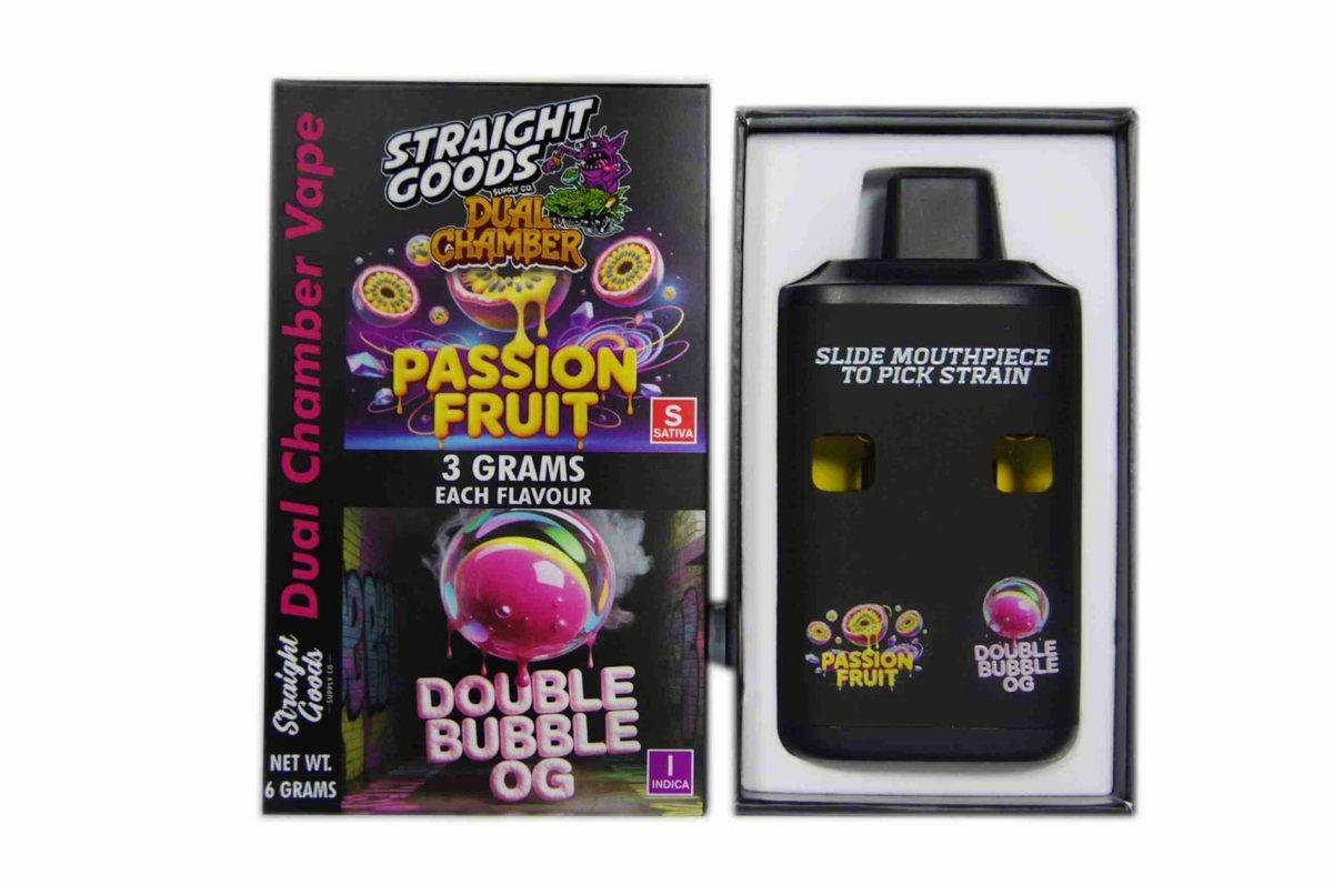 Straight Goods 6G Dual Chamber Vape - Passion Fruit (S) x Double Bubble OG (I)