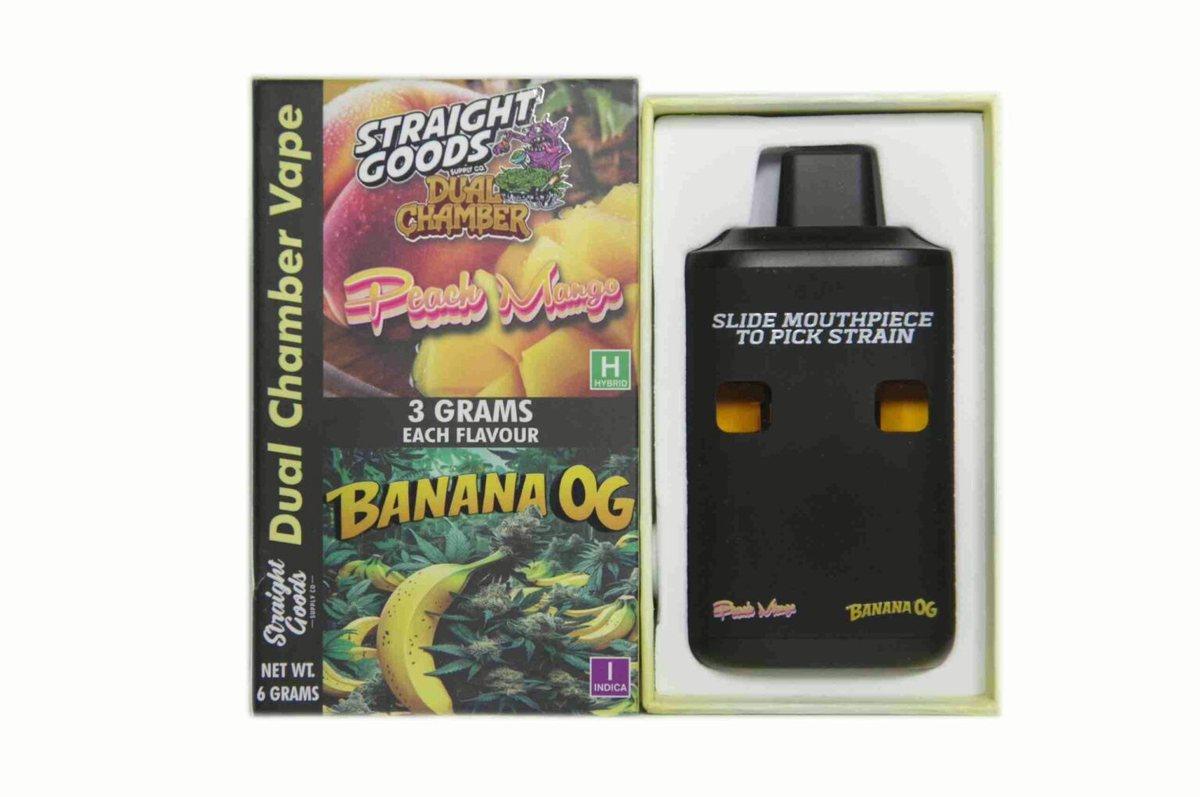 Straight Goods 6G Dual Chamber Vape - Peach Mango (H) x Banana OG (I)