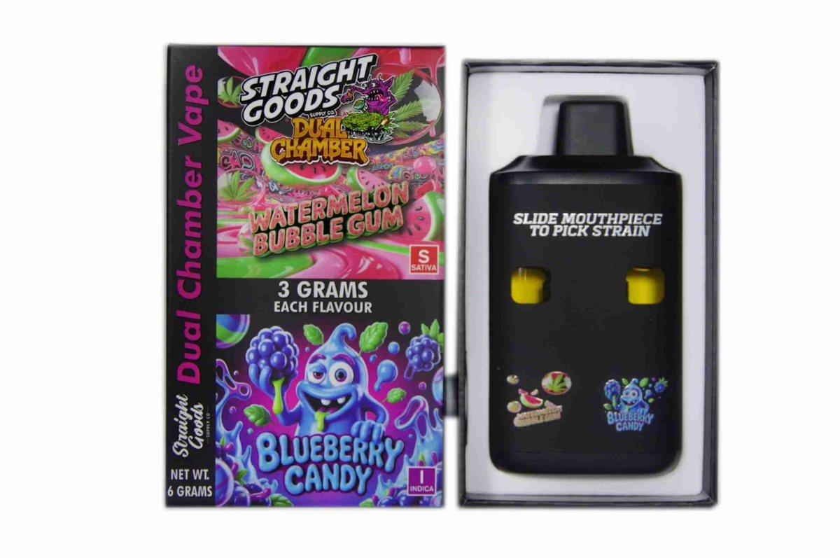 Straight Goods 6G Dual Chamber Vape - Watermelon Bubble Gum (S) x Blueberry Candy (I)
